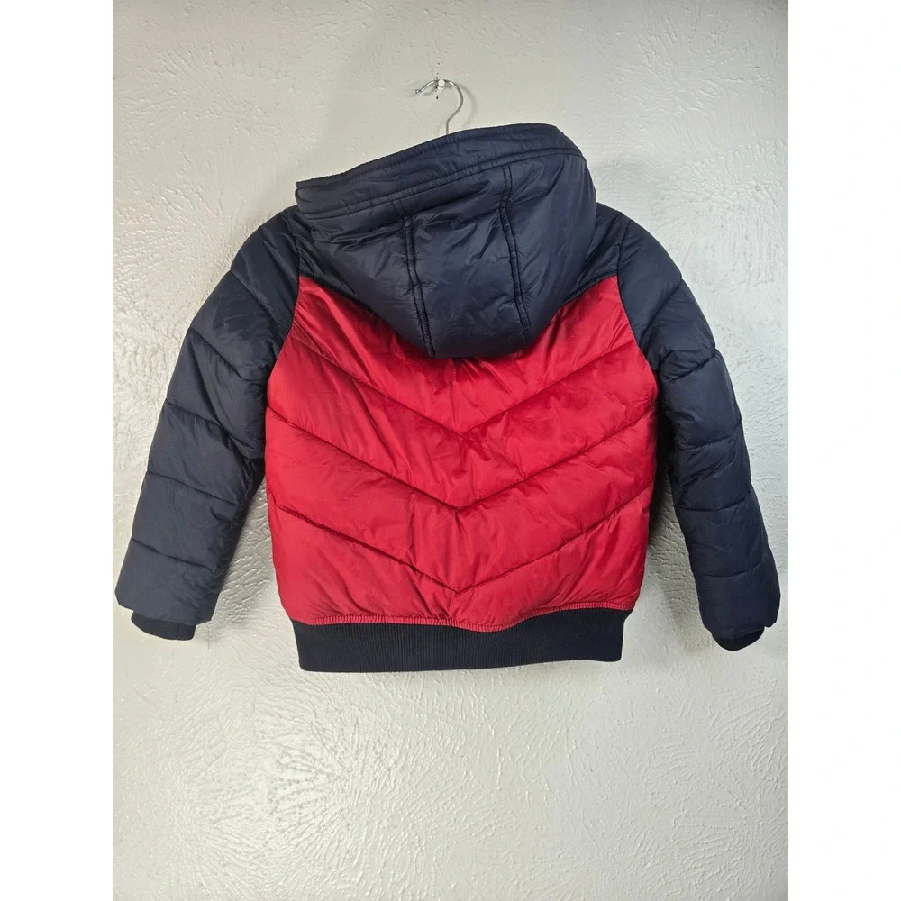 Abercrombie Kids Puffer Jacket Boys 5/6 Faux Shearling Lined Hooded Winter Coat